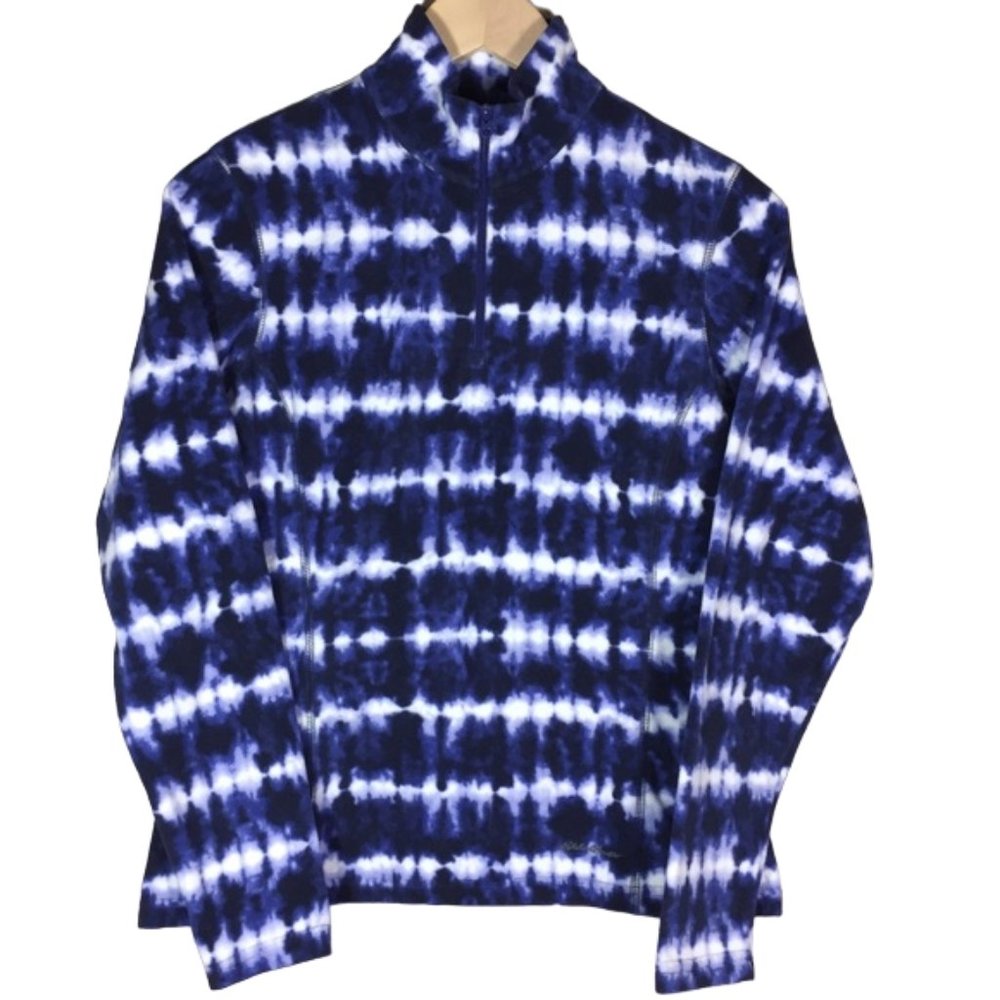 Eddie Bauer Tie Dye Fleece GorpCore Granola Girl Snow Long Sleeve 1/4 zip XS